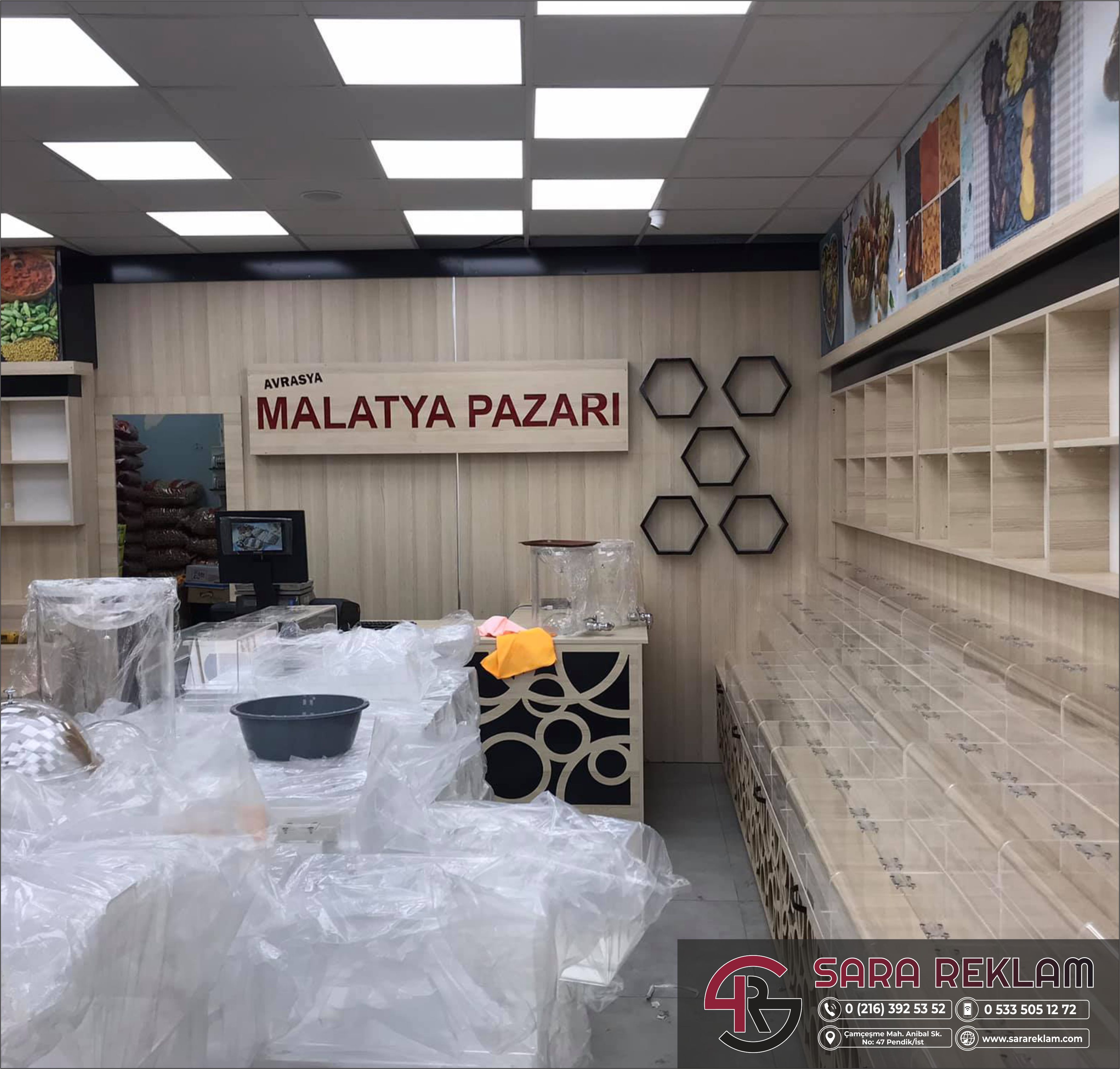  sara reklam ahşap tabela